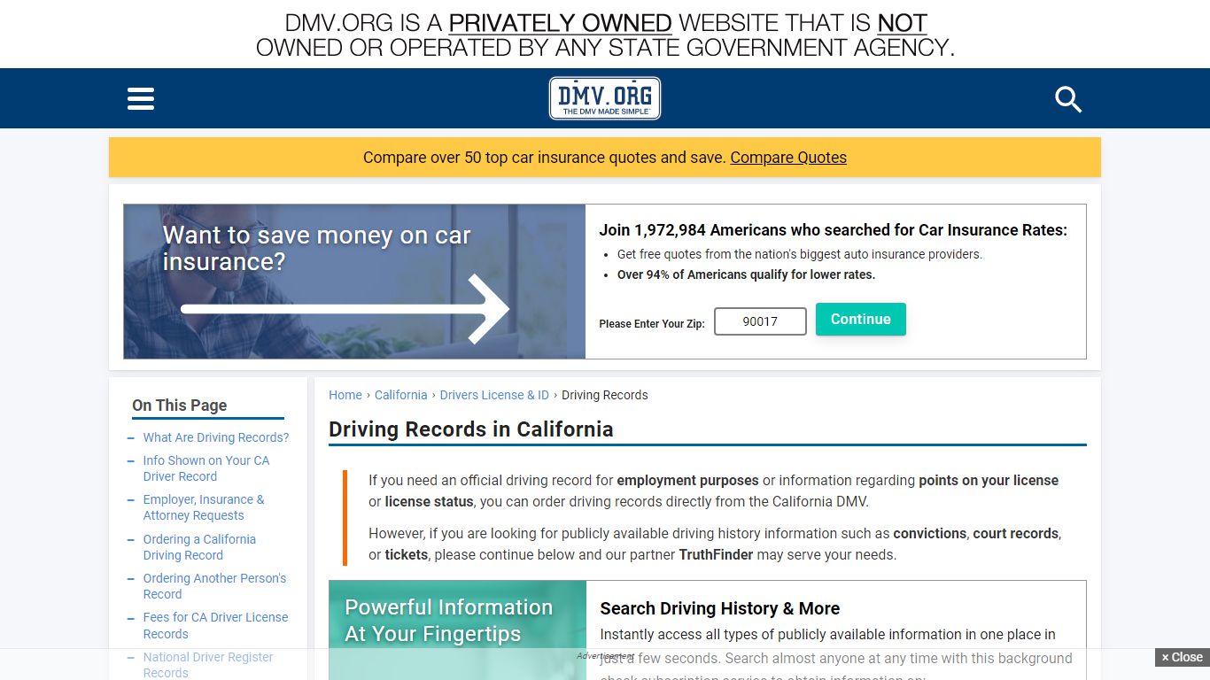 California Driving Records & DMV License Records | DMV.ORG